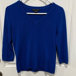 Designers Originals Women's Vibrant Blue V-Neck Sweater